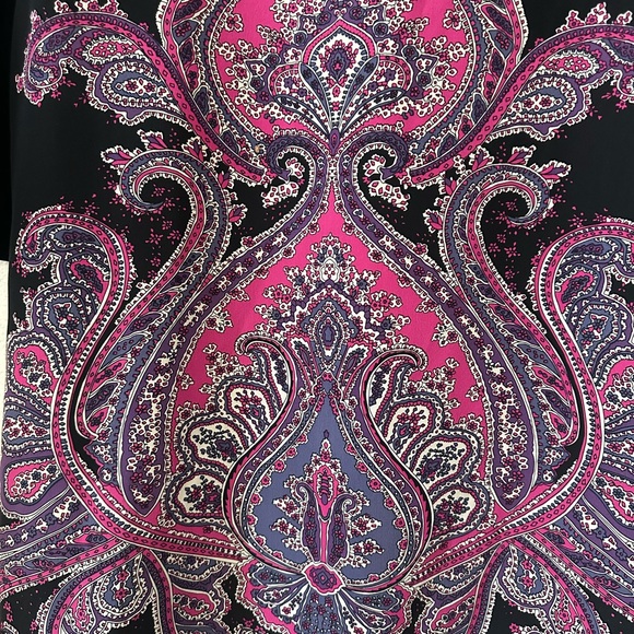 Tibi Black 100% silk Sz L mini Dress with Pink Paisley Accents - Picture 5 of 6